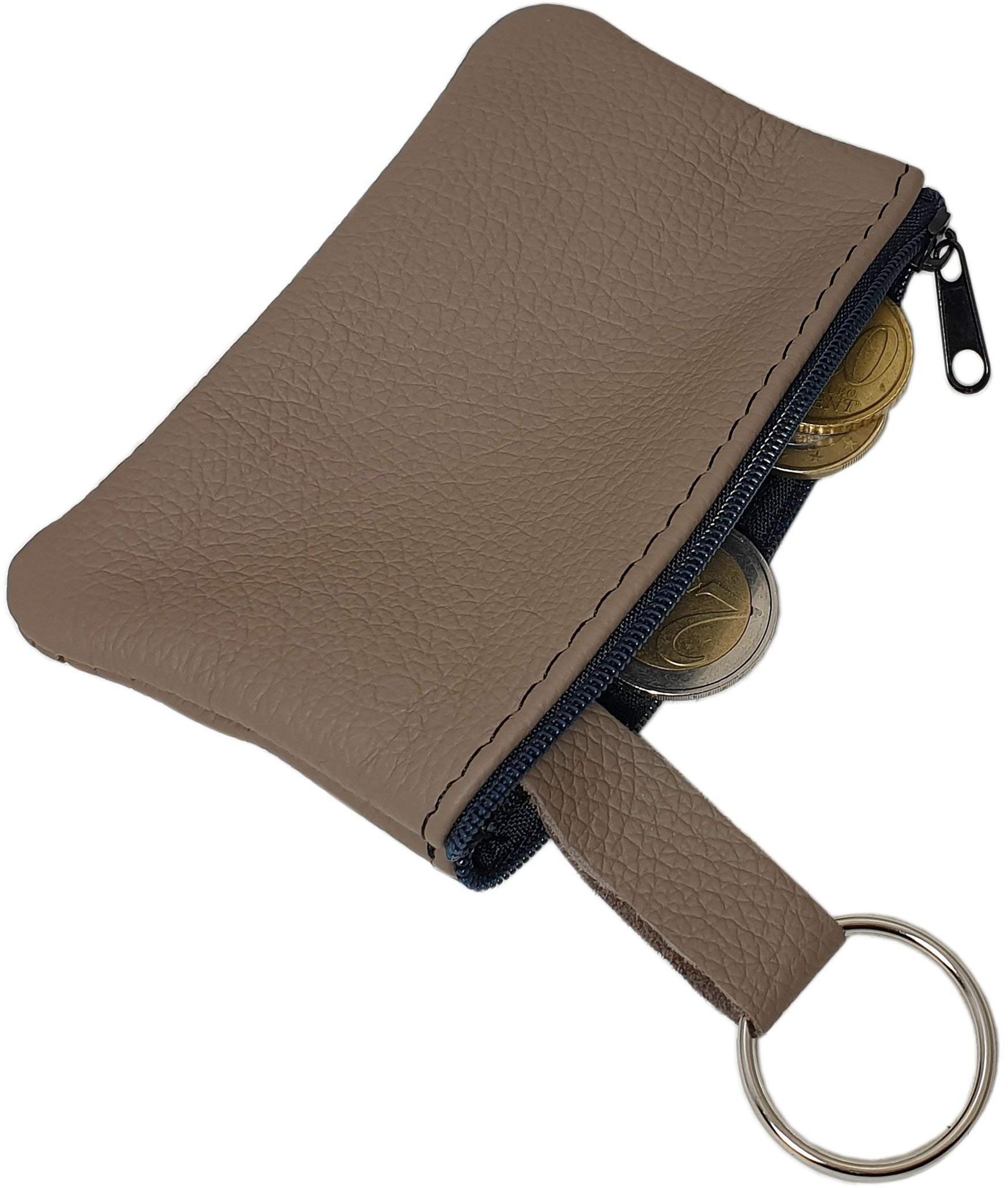 myledershop Echt Leder Schlüsseltasche 1 Fach MJ-Design-Germany Made in EU (Hellbraun)