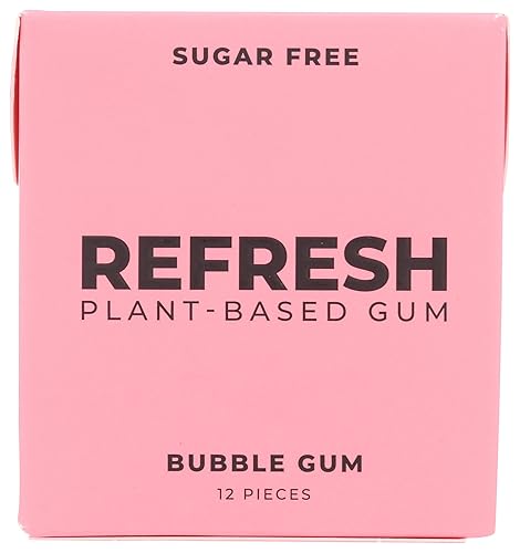 Miniatura 9 de Refresh Gum, Sin azúcar, natural, xilitol, goma de mascar de larga duración, sabores naturales, ingredientes orgánicos, sin plástico, sin OMG, sin