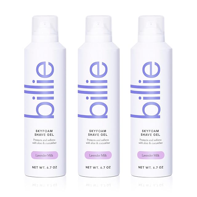 Billie SkyFoam Shave Gel - Lavender Milk Scent - Water-activated Foam - Made With Aloe Cucumber - For