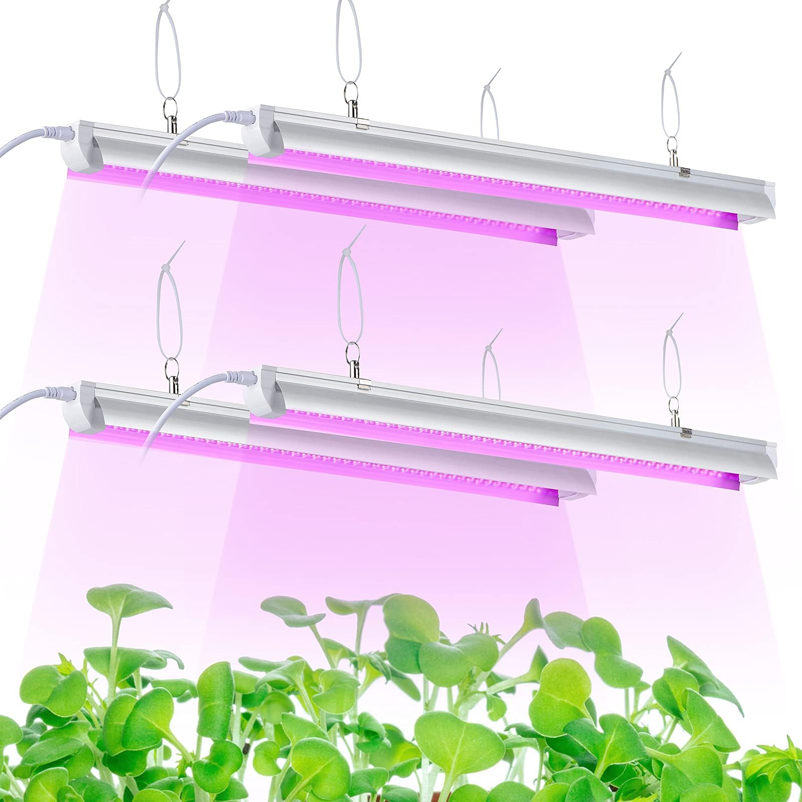 - Grow Light, 2ft T8,100W(4 x 25W, 600W Equivalent), Super Bright, Full Spectrum Sunlight Plant Light, LED Grow Light Strips, Grow Lights for Indoor Plants,Greenhouse,4-Pack