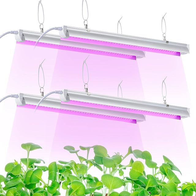 Grow Light 2ft T8 100W 4 x 25W 600W Equivalent Super Bright Full Spectrum Sunlight Plant Light LED