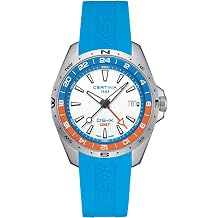 Certina,Mens,DS-X GMTQuartz,Stainless Steel,41.2mmWatch,White,Rubber,C0474521701100