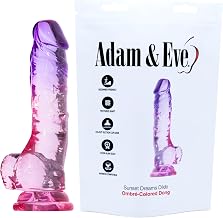 Adam & Eve Sunset Dreams Dildo 7.5 in. Multicolor Flexible Realistic Dildo with Firm Shaft Veins Balls & Suction Cup Base for Hands Free Play Soft & Fleshy Insertable Phallic Head for Girthy Pleasure