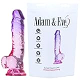 Adam & Eve Sunset Dreams Dildo 7.5 in. Multicolor Flexible Realistic Dildo with Firm Shaft Veins Balls & Suction Cup Base for Hands Free Play Soft & Fleshy Insertable Phallic Head for Girthy Pleasure