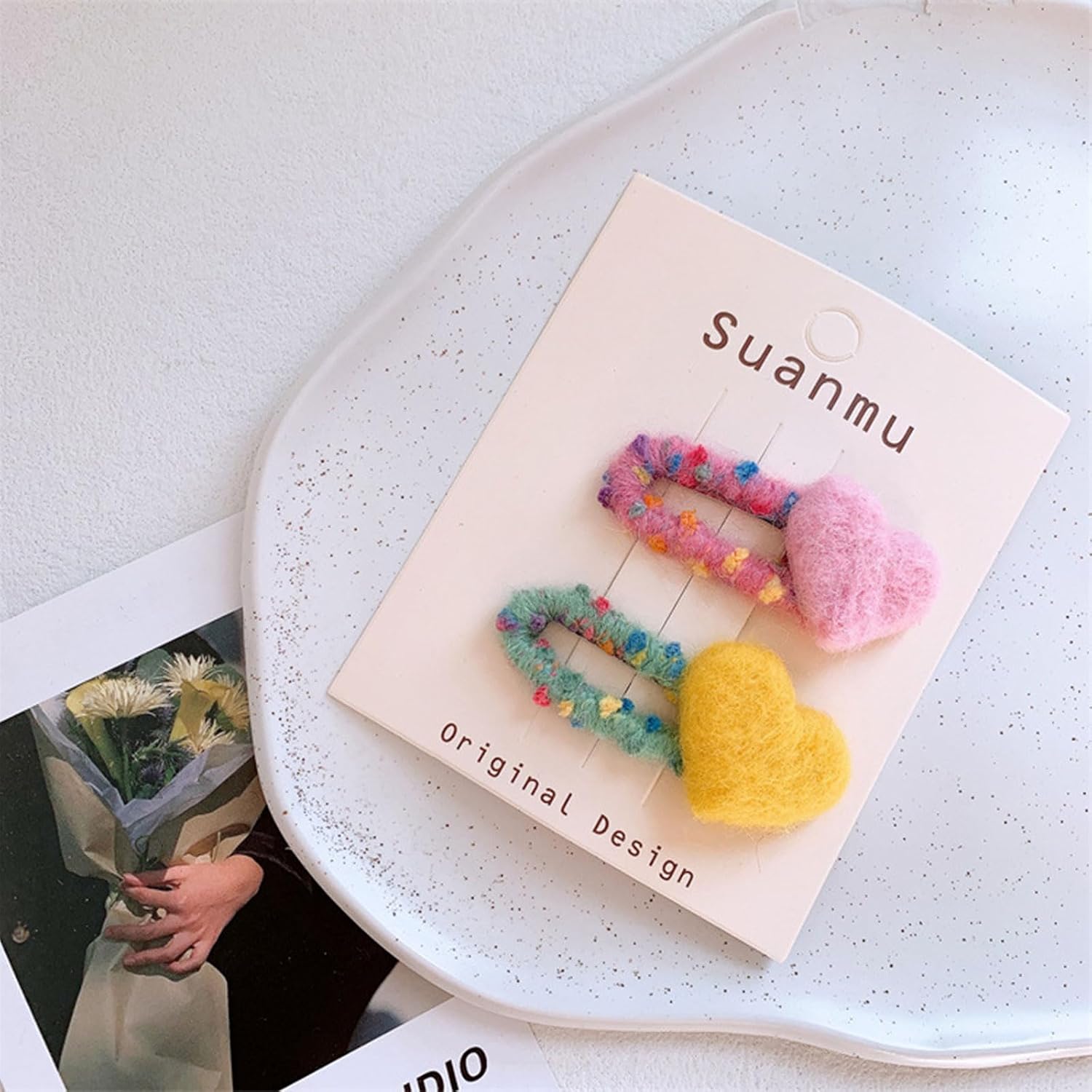 Comfortable Felt Hair Clips for Babies Heart Shaped Colorful Lightweight Hair Tie for Everyday Use Wool Felt Accessories