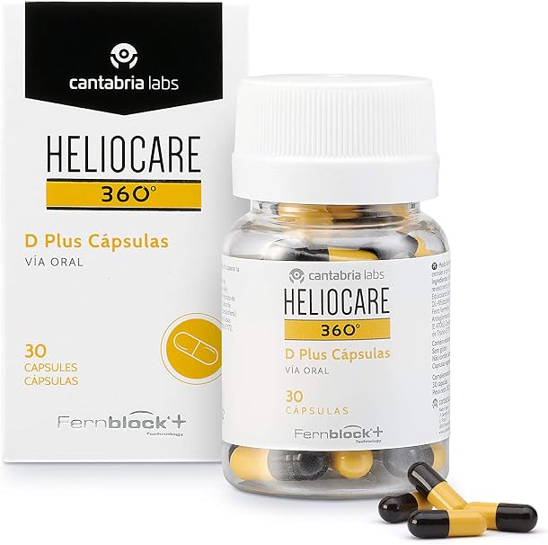 Heliocare 360° D Plus Cápsulas - Fotoprotección desde el Interior, Aumenta  la Resistencia al Sol, Pieles Sensibles y Períodos de Exposición Intensa,  30 cápsulas (197208.8) : Amazon.es: Salud y cuidado personal