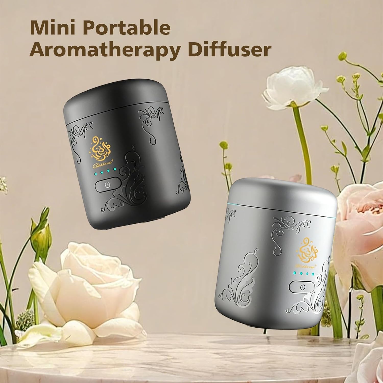 2026 New Mini Portable Rechargeable Electric Incense Burner with 4-Segment Battery Display, Real-Time Power Check, Suitable for Ramadan, Car & Home Use. (Black)