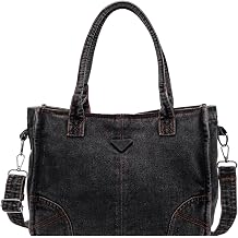 JQAliMOVV Denim Tote Bag for Women Casual Jean Purse Large Capacity Denim Crossbody Handbags with Strap