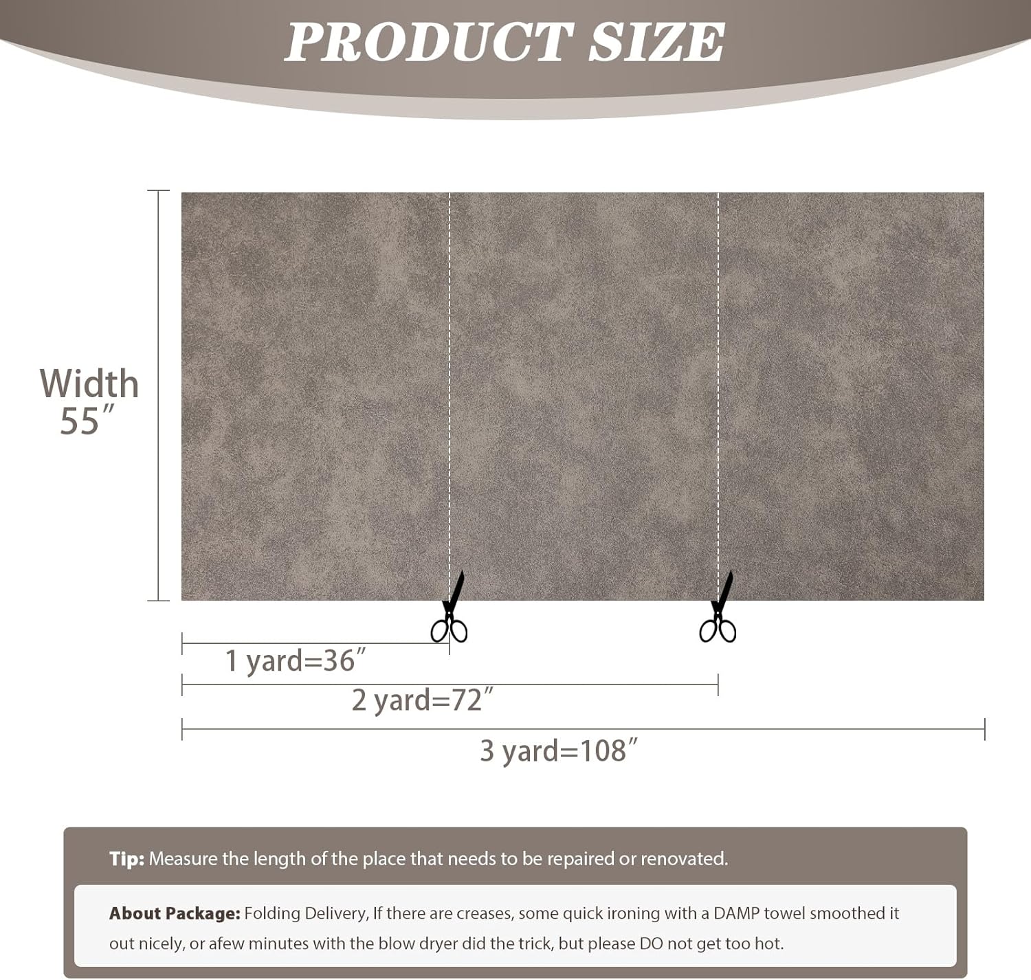 Faux Leather Fabric, 55" Wide 1.3mm Thicken Upholstery Fabric by The Yard Soft Marine Vinyl Fabric Vintage PU Leather Sheets for Crafts Sewings Chairs Seats Wallets Cushions, 3 Yard Grey