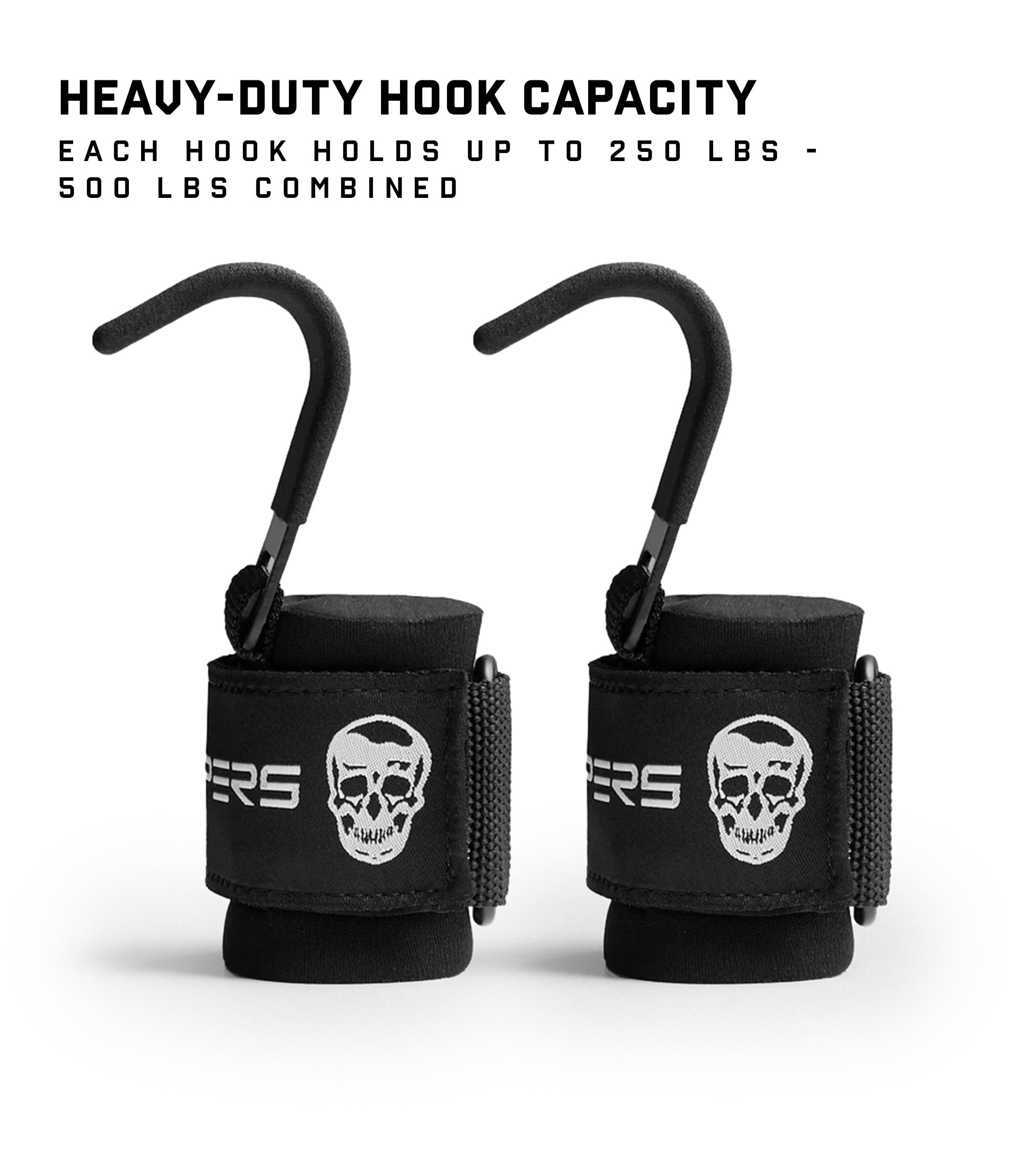 Gymreapers Weight Lifting Hooks (Pair), Heavy Duty Power Wrist Straps Hand Grip Support For Deadlifts, Pull Ups, Shrugs - Gym Gloves For Men and Women