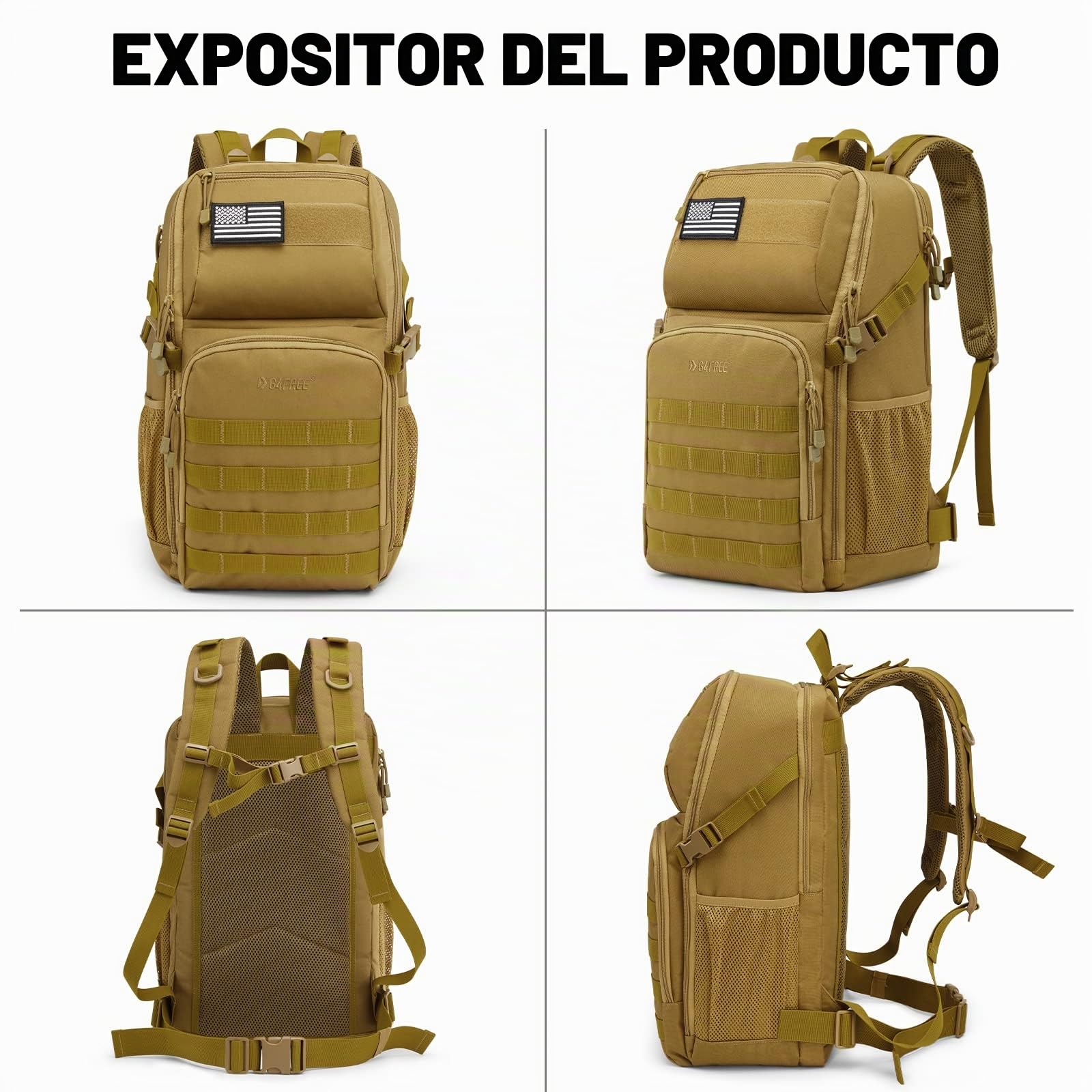 G4Free Mochila táctica militar de 35 l, gran ejército, mochila molle, mochila para actividades al aire libre, senderismo, camping, trekking, caza