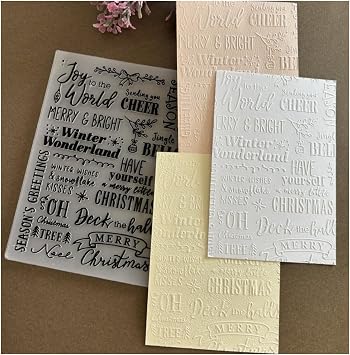 2D Plum Blossom Feather Word Star Plastic Embossing Folders for Card Making,Embossing Template Paper Card for DIY Scrapbooking Photo Album Card Paper Craft Decoration 01
