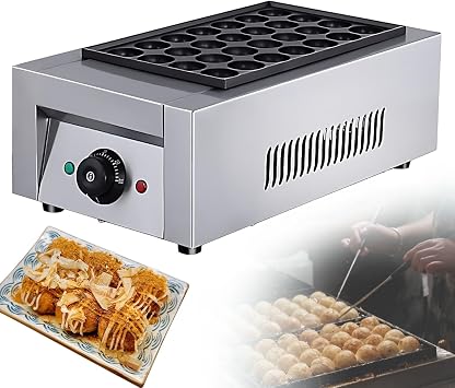 SHAHRYAR Octopus Meatball Machine,Electric Takoyaki Maker,0-300C Temperature Control,Nonstick Coating,for Breakfast, Snacks, Desserts, Restaurants, Cafes 28holes