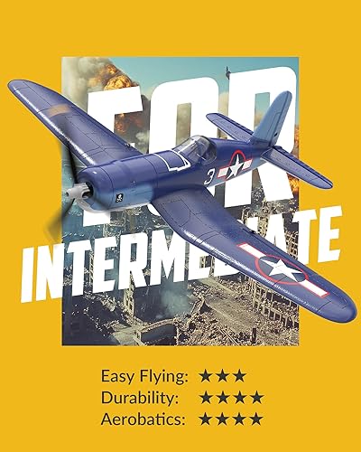 Miniatura 7 de volantexrc Avión RC para principiantes, avión RC 4CH WWII F4U Corsair con Aileron, avión de control remoto de 2.4 Ghz con auto enderezamiento Xpilot