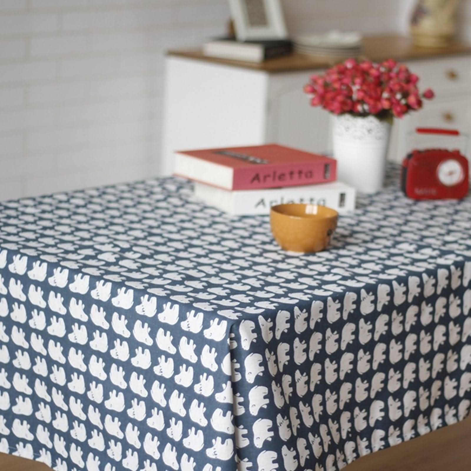 Tischdecke Klein Anthrazit Tischtuchhalter Für Draußen Groß Eisbär Tischdecke Zubehör Tischtuch Esstisch Blau Weiss Tischschutz Dekoration 140X220Cm