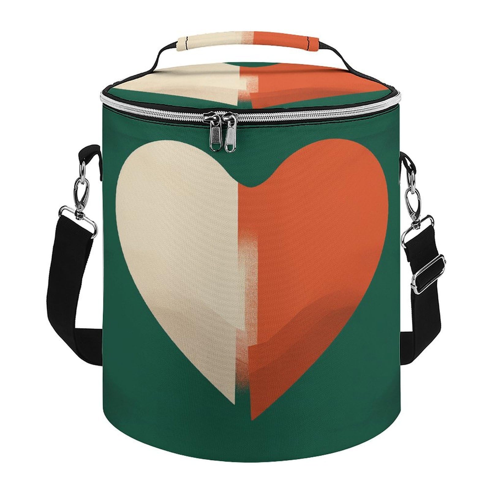 Bolsa térmica suave con patrón rojo y blanco, multibolsillos, bolsa de playa aislada a prueba de fugas, enfriador plegable para playa, viajes, trabajo