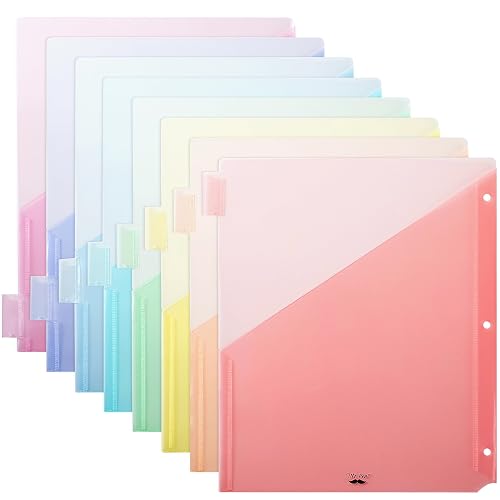 Mr. Pen- Binder Dividers with Pockets and Tabs, 8 Pack | Dividers for 3 Ring Binder with Pockets, Pocket Dividers for 3 Ring Binder with Tabs, Binder Dividers with Tabs and Pockets