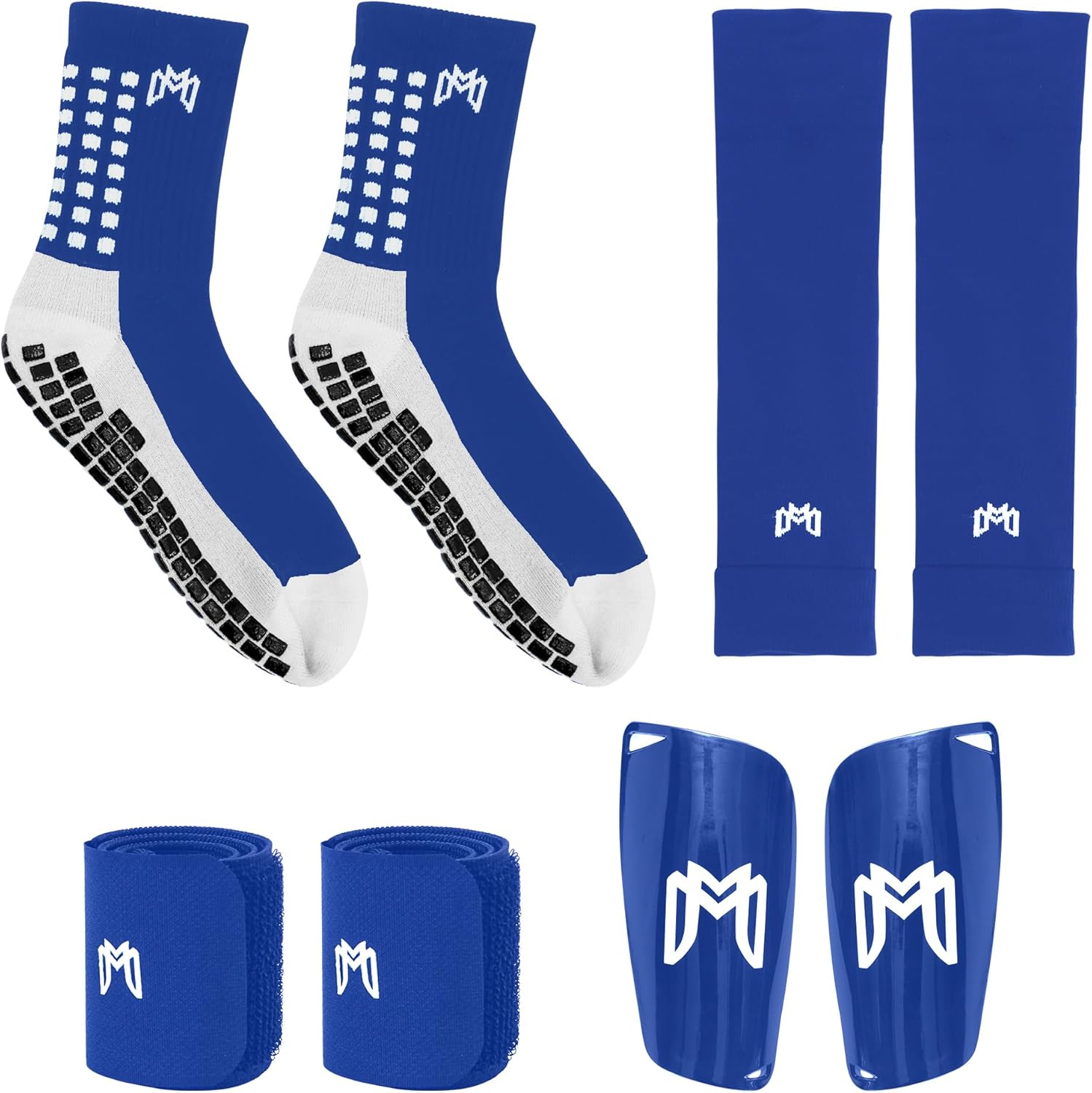 MediCaptain Soccer Grip Socks, Shin Guards, Pre Cut Sock Sleeves, and Guard Straps Bundle Pack - Essential Equipment for Soccer Players - for Mens, Women, Youth, Size 7 to 12 US Men Shoe Size - Image 8
