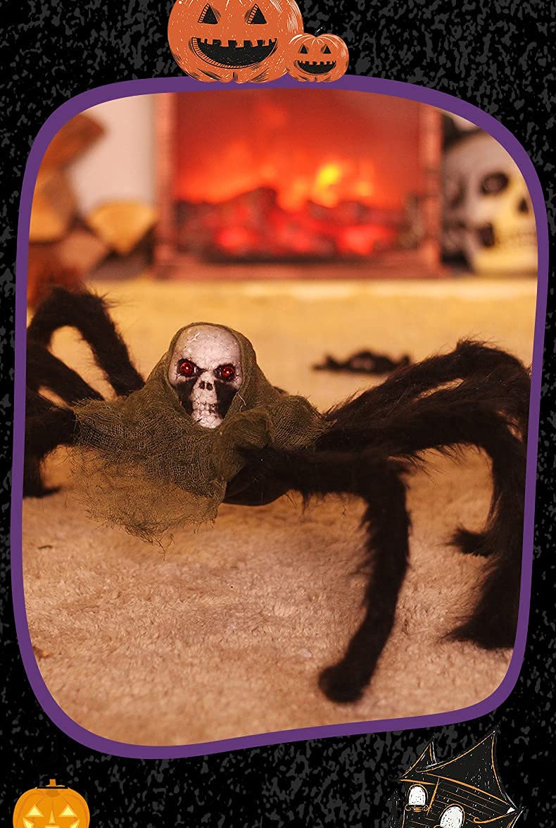 Dekoracje na Halloween, szkielet, pająk, realistyczne rekwizyty pająka na Halloween, do nawiedzonego domu, hotelu, DIY, rekwizyty, Halloween, dekoracja na zewnątrz, 2 szt