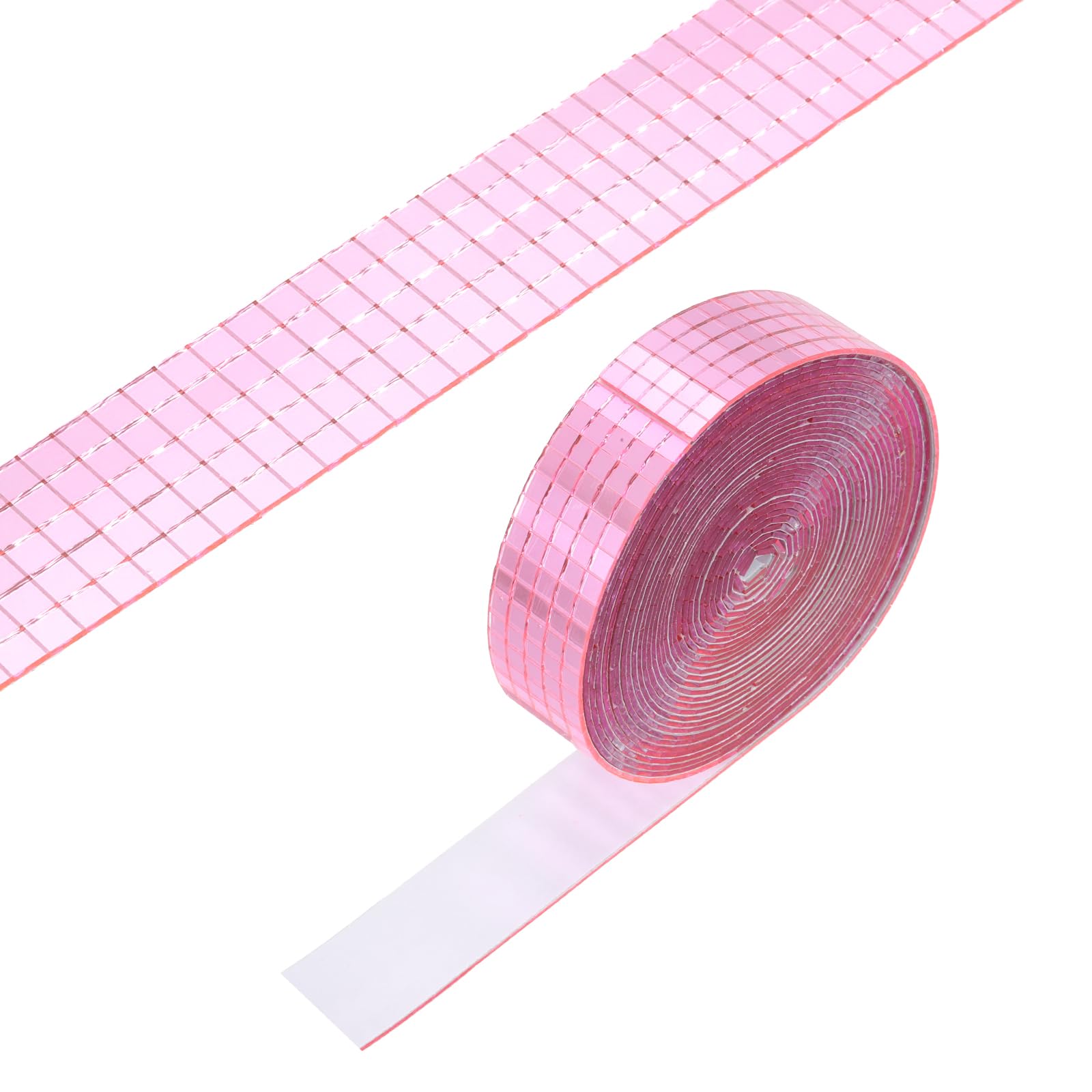 PATIKIL 5x5mm Self Adhesive Mirrors Mosaic Tiles, 5000 Pcs Square Mini Glass Mosaic Disco Tile Sticker for DIY Craft Disco Ball Party Decoration, Pink