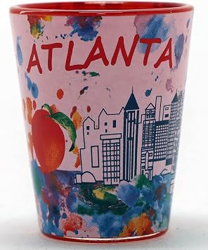 Atlanta Georgia Ceramic Light Water Color Shot Glass
