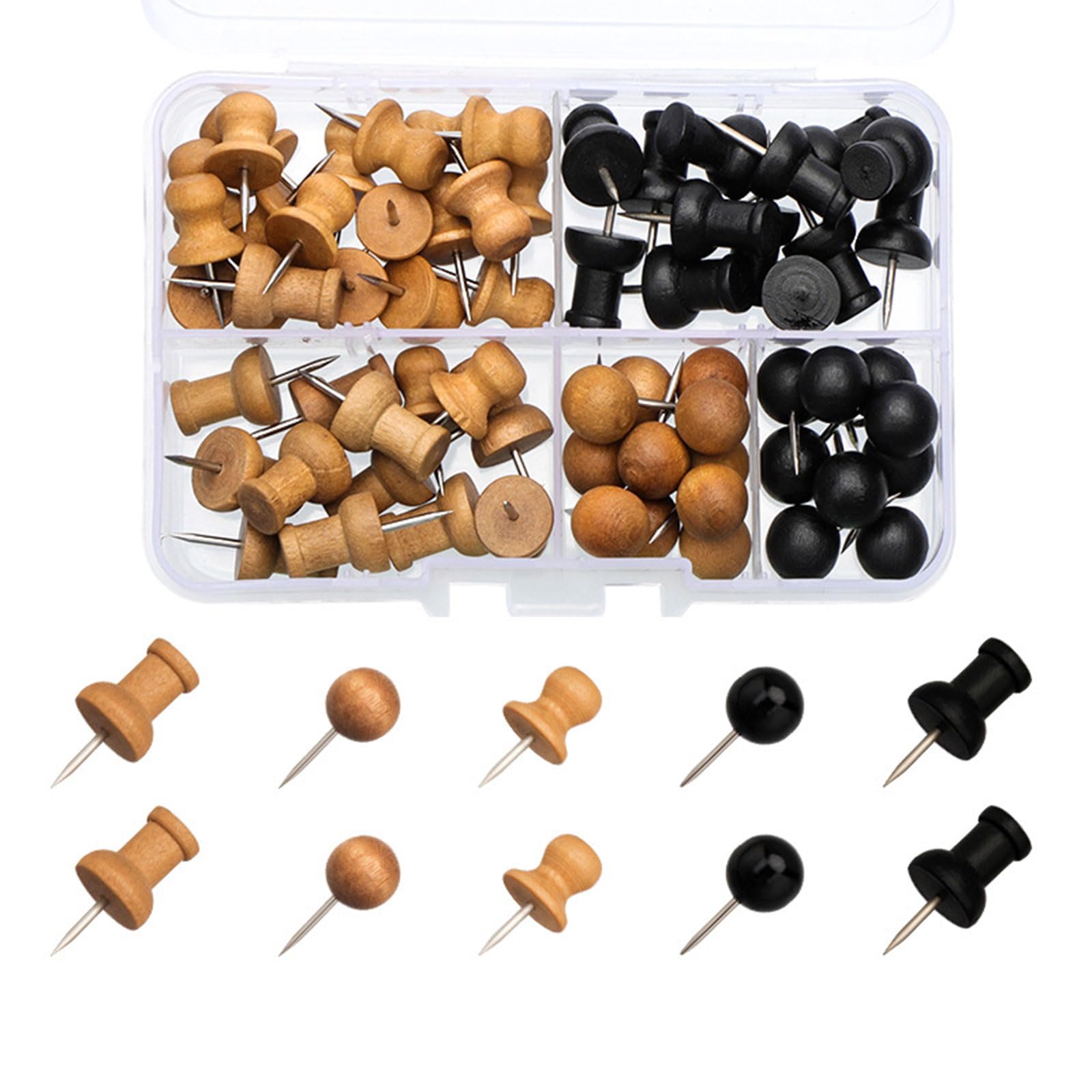 Drawing Push Pins Marking Pins Wood Secure for Use with Irregular Head and Metal Points Great for Board Marking Assorted Thumbtacks