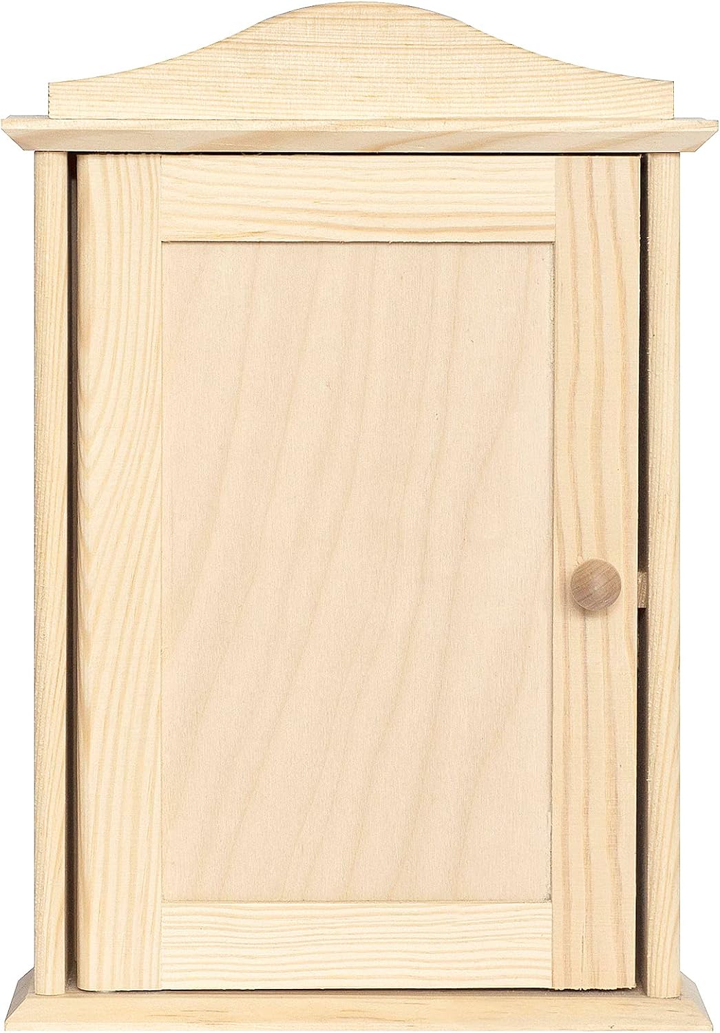 Creative Deco Wooden Key Box Key Cabinet | 7.87 x 2.36 x 11.61 in | Wall Box | Plain, Unpainted & Unfinished with 6 Hooks | for Home Decor