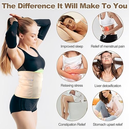 Miniatura 2 de Paquete de 4 piezas de aceite de ricino de franela de algodón orgánico, compresa de aceite de ricino reutilizable, kit de paquetes de aceite de