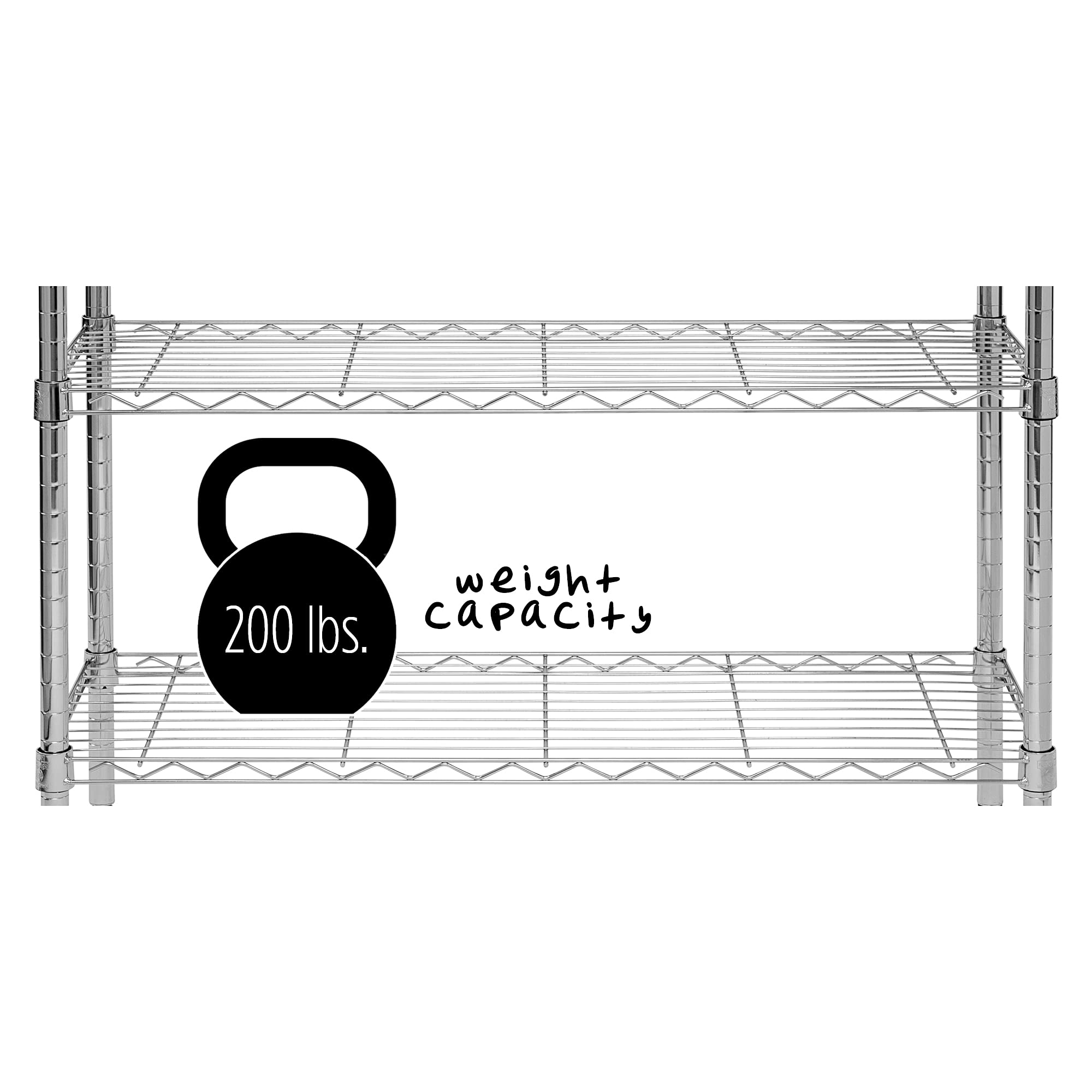 Honey-Can-Do - Scaffalatura regolabile a 4 ripiani, capacità di 90,7 kg, cromato, 362,9 kg