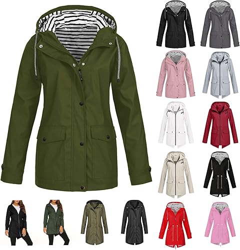 ZWRXW Chaquetas de exterior para mujer, abrigo de nieve cálido de invierno, con capucha, chaquetas de esquí, chaquetas de color sólido, abrigo