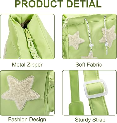 Kawaii Star Bag, Y2K Crossbody Bag, Nylon Shoulder Messenger Tote Bags Cutes for Women, Cute Gifts for Women