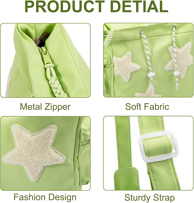 Kawaii Star Bag, Y2K Crossbody Bag, Nylon Shoulder Messenger Tote Bags Cutes for Women, Cute Gifts for Women
