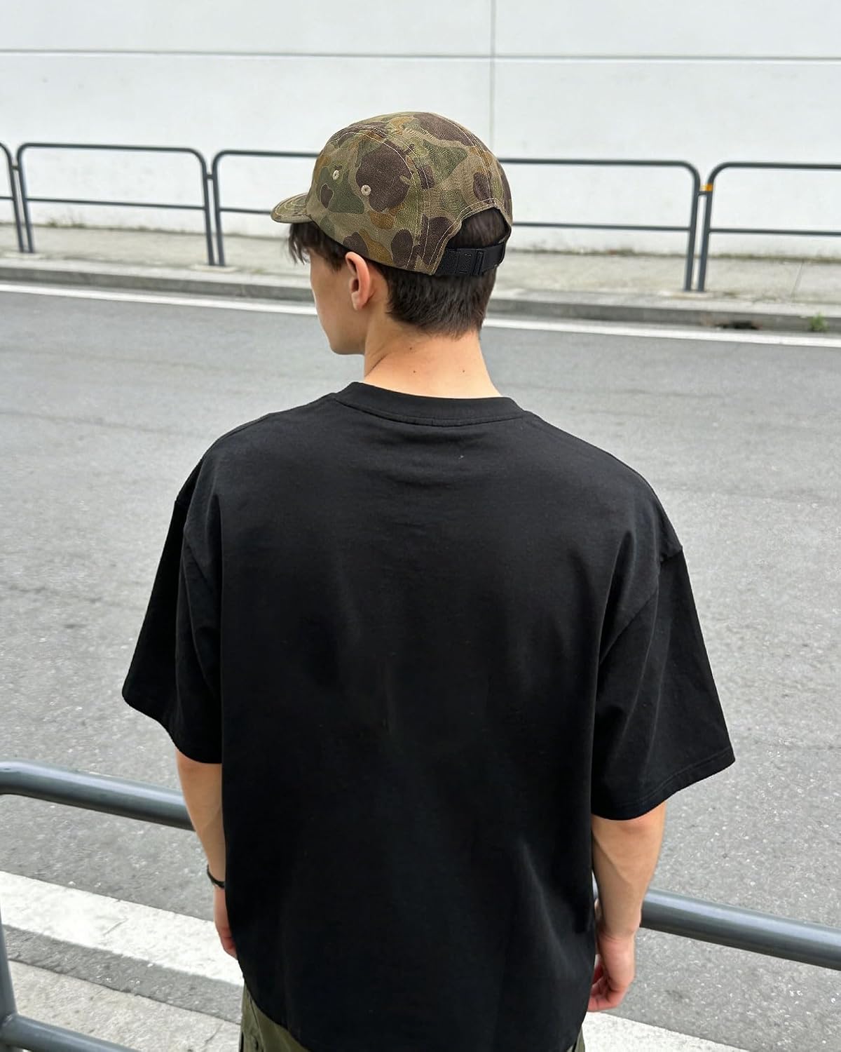 CLAPE Camo Short Brim Cap Cotton Baseball Cap with Short Brim 5 Panel Cap Adjustable Lightweight Baseball Cap for Hiking Camping image 5