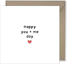 Happy Anniversary Card for Husband and Wife - Valentines Day Card for Him or Her - Happy You + Me Day - Romantic Greeting Card for Boyfriend Girlfriend 1st anniversay gift Paper Valentine's card