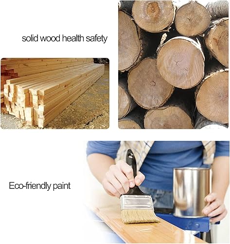 Miniatura 5 de XJHOME Taburete de madera, taburete de madera maciza, taburete resistente, banco de madera para adultos, soporte de plantas, taburete de pesca para