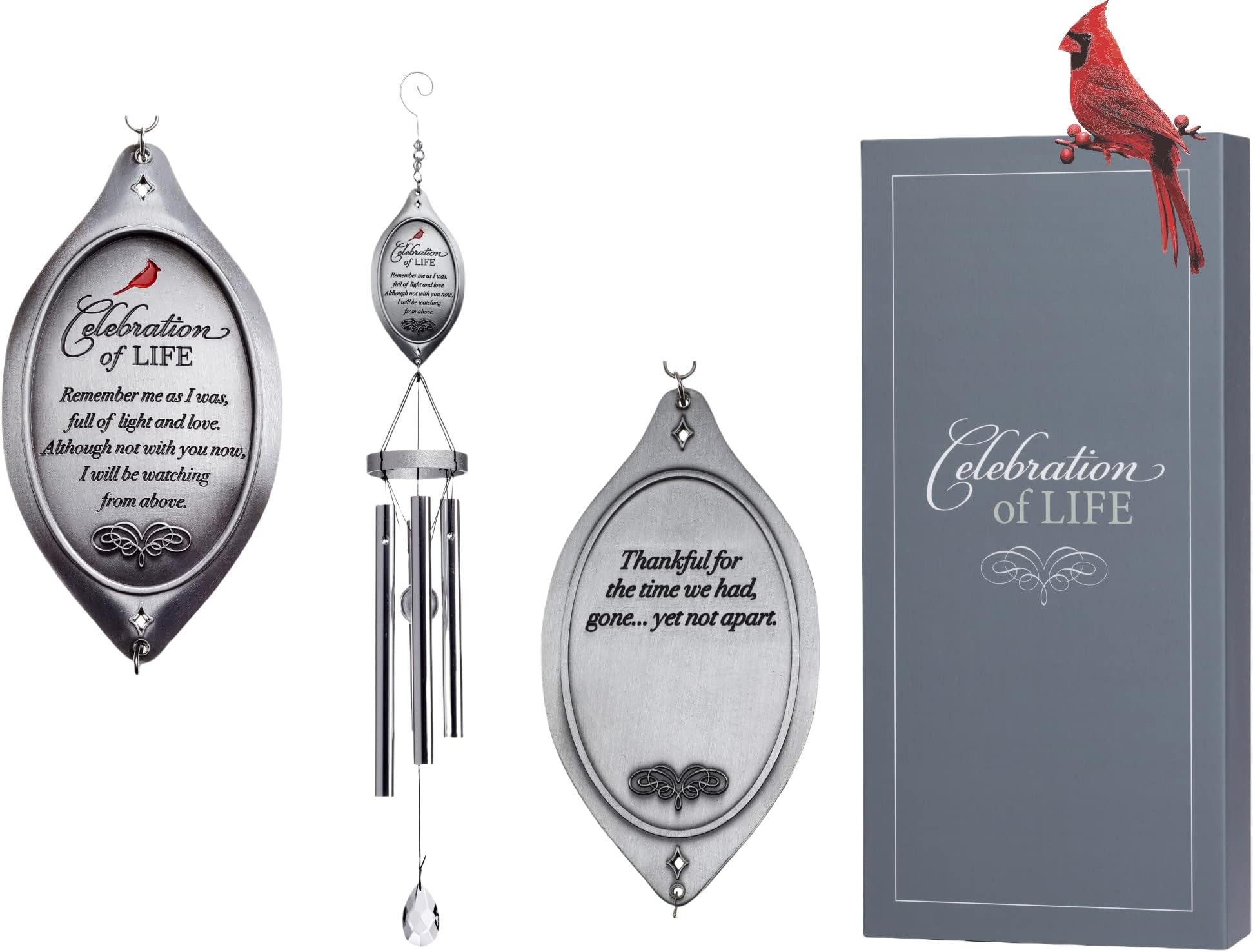 Celebration of Life Memorial Wind Chime/Sympathy Wind Chimes in Loving Memory of Loved One - Ideal Sympathy Gift with Cardinal/Bereavement Gift/Condolence Token That Lasts Longer Than Flowers