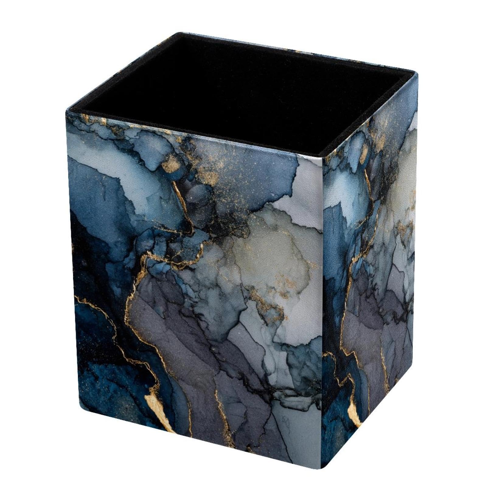 VAPOKF Pencil Holders for Desk, Marble Texture Printed Pen Holders Pen Pot Makeup Brushes Storage Desktop Stationery Supplies Organiser for Home Office