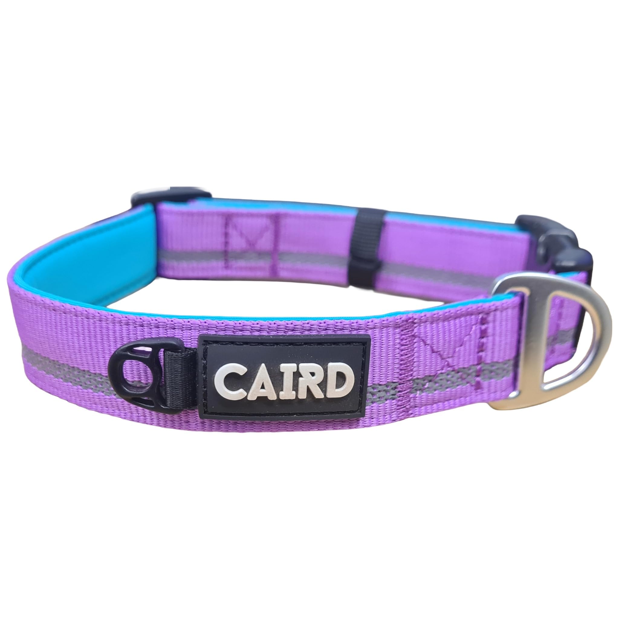 Collier pour chien réglable violet rembourré néoprène CAIRD L