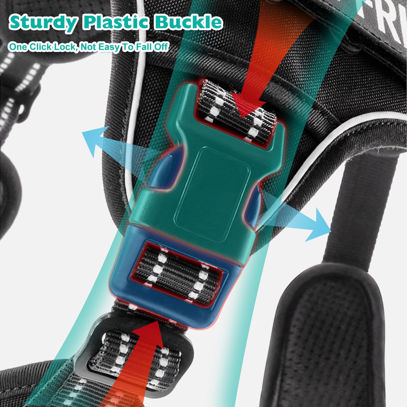 PETCUTE Harnais Anti Traction Tactique pour Petit Moyen et Grand Chien,Respirant, Réglable Harnais de Chien avec Poignée Rembourrée Contrôl,Facile à Mettre,Gilet Durable Réfléchissant,L