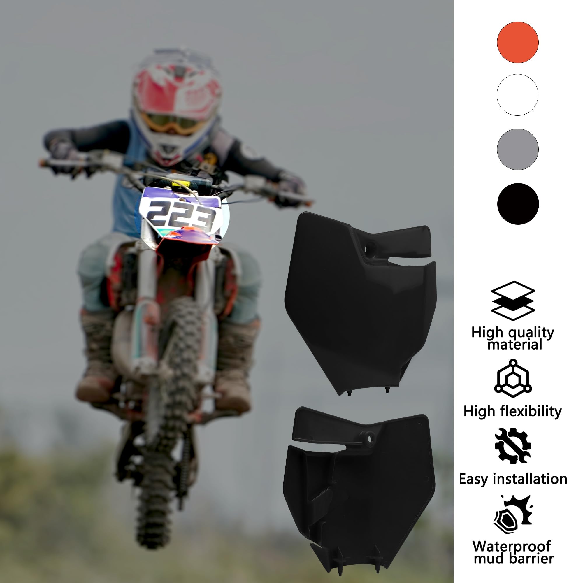 Amazon.com: ABCERRSI Motorcycle Front Number Plate Dirt Bike