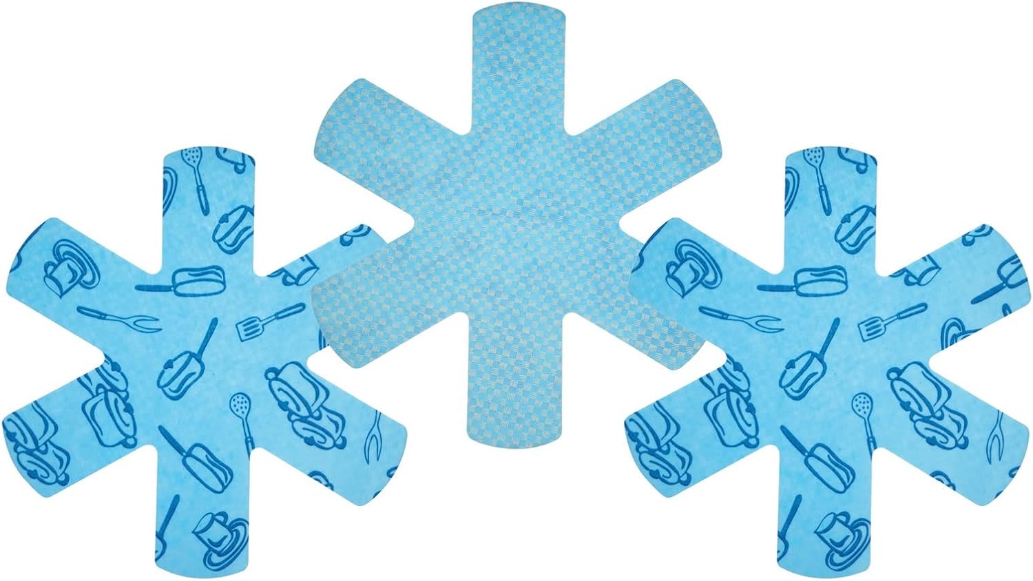 KitchenCraft Set of 3 Separator Protectors for Frying Pans and Cuttable Pots Polyester 38 cm – Blue