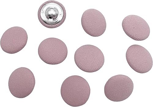 Vista 65 de PEPPERLONELY 10 piezas de tela de 0.394 in cubierta con botones redondos de vástago de metal, azul marino