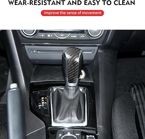 Miniatura 4 de Compatible con pomo de palanca de cambios de fibra de carbono, decoración modificada para Mazda 3 6 CX-3 CX-4 CX-5 CX-8 (negro)