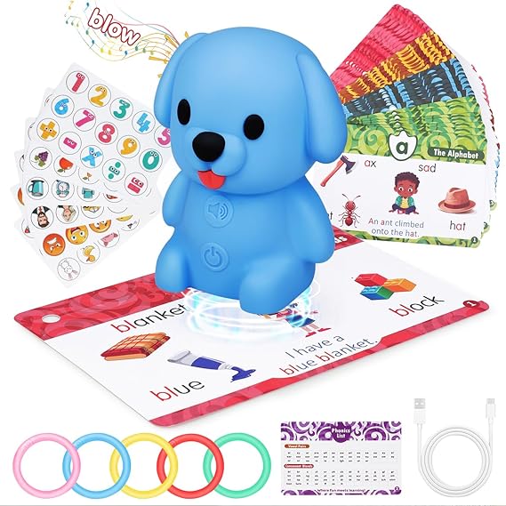 Phonics Talking Flash Cards with Reader Dog, Learn to Read with 148 Pages, 148 Sentences, 592 Words & 90 Stickers, Toddler Education Learning Toys for Kids Ages 3-8 Kindergarten 1st 2nd Grade
