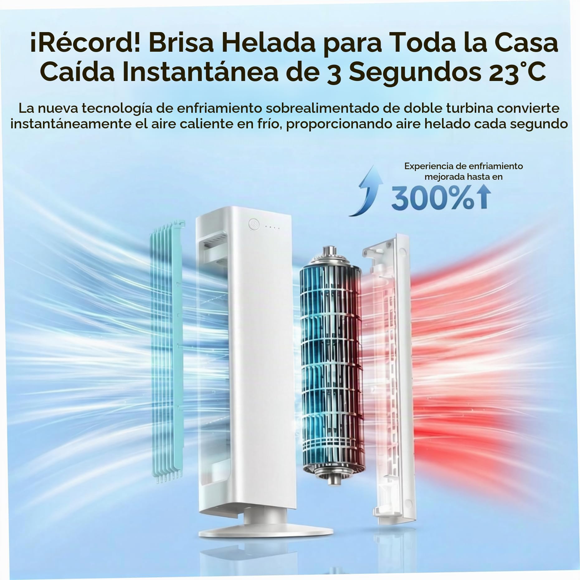 Aire acondicionado portátil pequeño, aire acondicionado personal de 3 velocidades con unidad de pequeña recargable remota portátil para habitación, escritorio, oficina, dormitorio