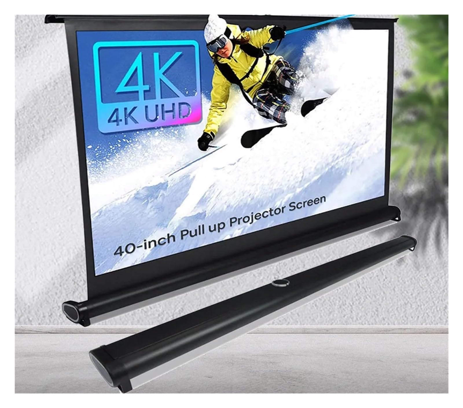 Pantalla proyector de mesa 40 pulgadas portátil HD 16:9 con soporte plegable 8