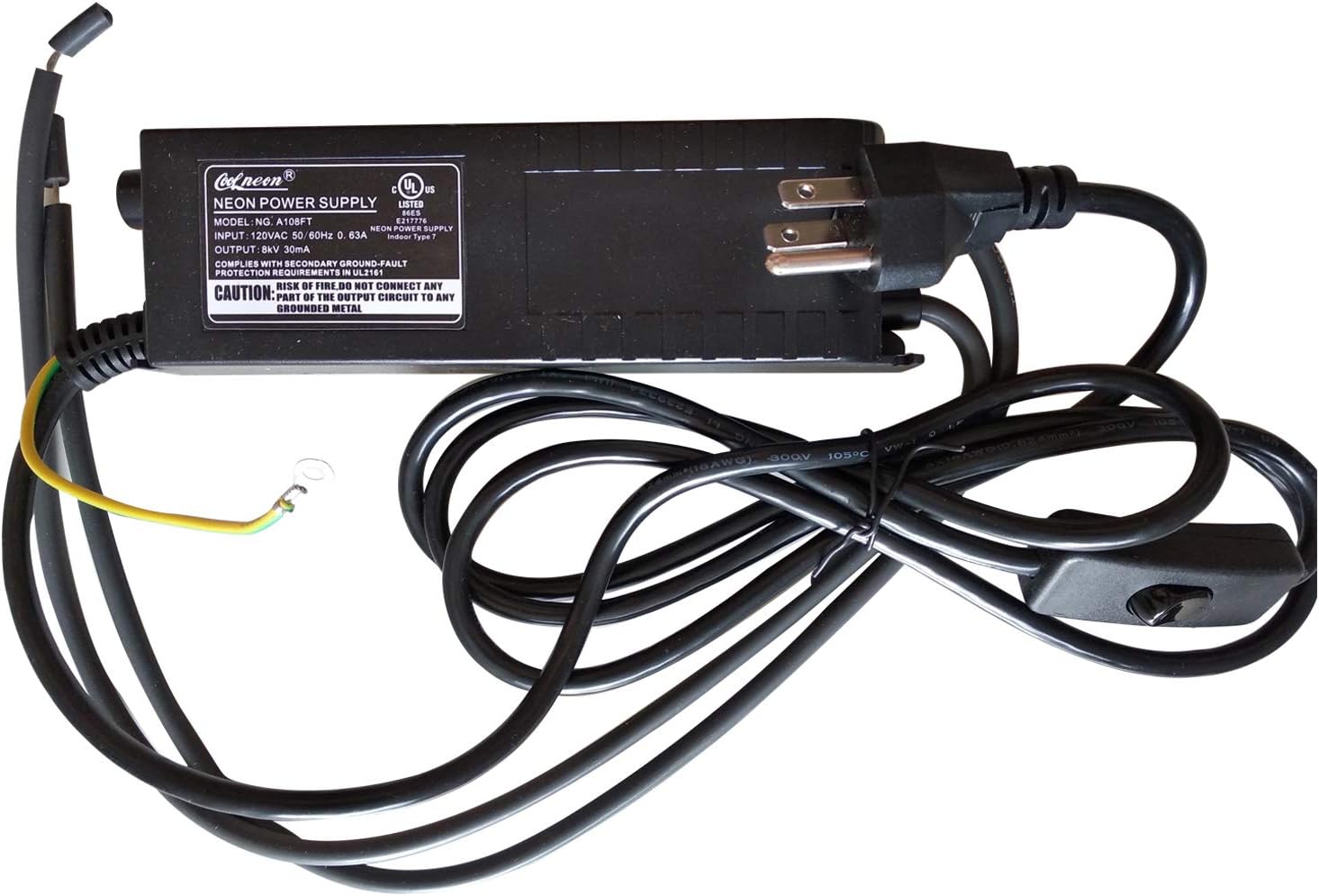 Brand New 8KV 8000V Neon Sign Power Supply Neon Light Electronic Transformer Beer Bar Neon Signs Neon Lights Power 120V AC 50/60Hz(Brightness Dimmer Knob)