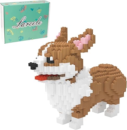 Mini bloques de construcción Larcele de perros, ladrillos de juguete para construir mascotas, 950 piezas KLJM-02, Gran Corgi