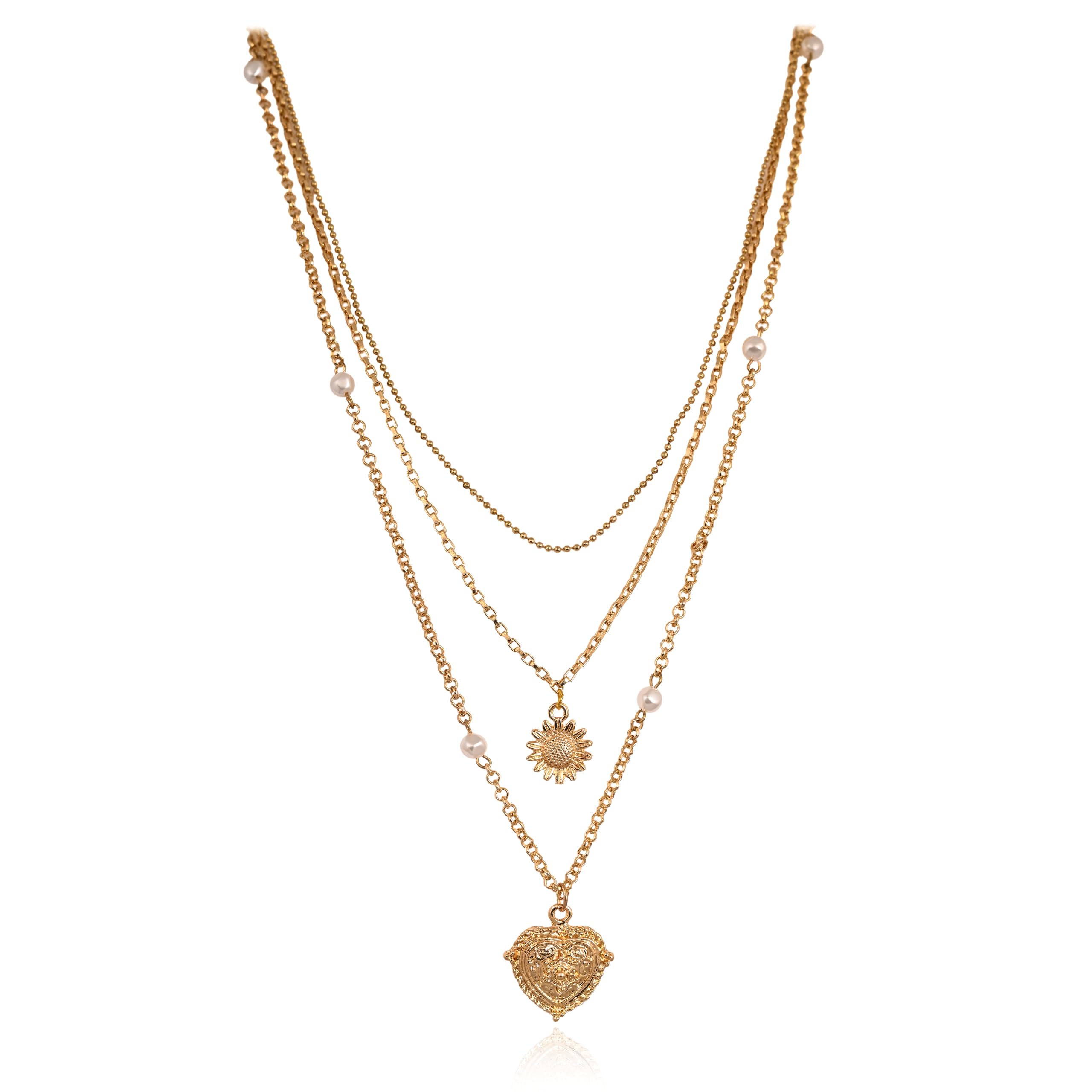 RAF Gold Plated Multi-Layered Chain Necklace | Must-Have Necklace for Girls | Layered Design | Trendy Choice for Stylish Women | Ideal for Everyday Wear (B0D47F7N6S) Amazon Price History, Amazon Price Tracker