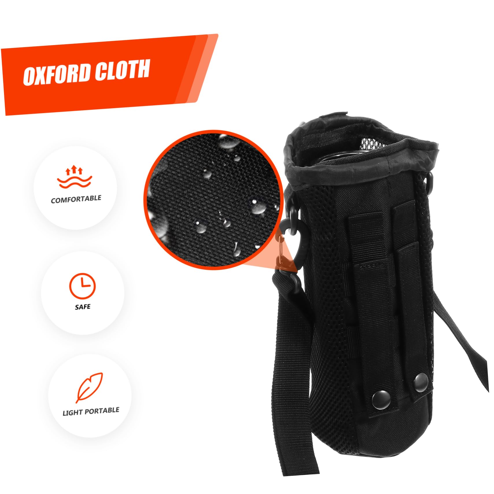 Abaodam 2 Piezas bolsa de botella de agua transportador bolsa portabotellas de agua para a de bandolera para a de senderismo tela oxford Black